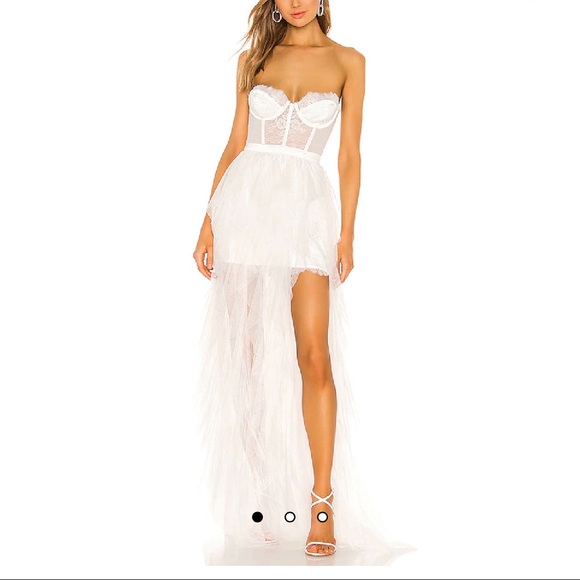 For Love & Lemons Bustier Gown in White Small - Picture 1 of 10